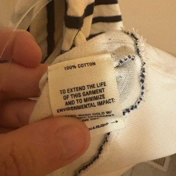 NWT Alex Mill White & Navy Striped Double Weave Hoodie - Picture 8 of 8